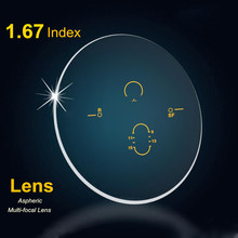 1.67 Index Interior Progressive Lenses Free Form Multi Focal Lens Aspheric Resin Prescription Lenses With Green Coating 2PCS 2024 - buy cheap