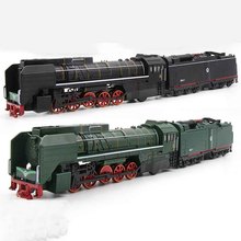 Dongfeng retro steam train diesel locomotive alloy model children's sound and light alloy pull back steam train toy set 2024 - buy cheap