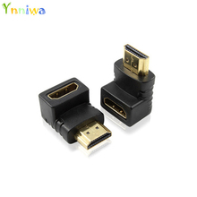 10-50pcs 90 Degree Right Angle Gold plated HDMI-compatible Adapter A type Male to Female for 1080p 3D TV HDTV 2024 - buy cheap