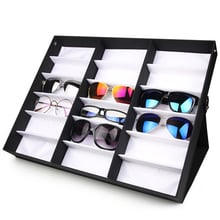 18 Grid Hard Large Sunglasses Display Cases Holder Multiple Black Eyeglasses Luxury Folding Storage Glasses Jewelry Case 2024 - buy cheap