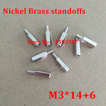 100pcs M3*14+6 Nickel Plated Brass Standoff Spacer Male Female Silver Spacing Screw PCB Board Brass Threaded spacer hex spacer 2024 - buy cheap