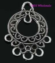 OMH wholesale accessories Free ship 45pcs Tibetan silver pendants earring connectors findings Drop Earrings 37X26MM EH383 2024 - buy cheap