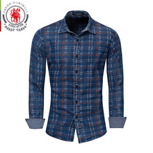 FREDD MARSHALL 2019 Shirt men  Camisa Masculina Pure Cotton Long Sleeves Men Shirts Casual Plaid Shirt Camisas Para Hombre FM182 2024 - buy cheap