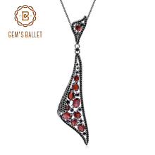 GEM'S BALLET 6.32Ct Natural Garnet Gemstone 925 Sterling Silver Vintage Gothic Irregular Pendant Necklace for Women Fine Jewelry 2024 - buy cheap