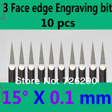 HUHAO 10pcs 3.175mm Dia 15 Angle 0.1mm Tip 3 Edge Carbide Woodworking Tools Engraving Bit for CNC Router Machine 2024 - buy cheap