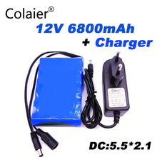 Colaier-batería recargable para cámara de coche, cargador de batería de alta calidad, DC 12V, 6800mAh, 18650 Li-ion, GPS 2024 - compra barato