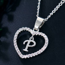 IF ME Initial P Name Letter CZ Heart Crystal Charms Necklaces & Pendant Women Statement Gold Silver Color Choker Jewelry Collier 2024 - buy cheap