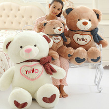70cm White Hello Teddy Bear Ted  Plush Toys with Heart Soft Stuffed Animals Dolls Girl Valentines Gift Girlfriend Present 2024 - buy cheap