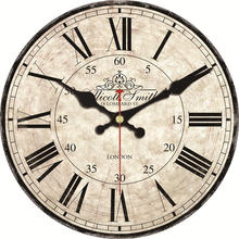 Reloj de pared con números romanos para el hogar, cronógrafo de madera, de cartón, silencioso, para cocina y oficina 2024 - compra barato