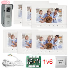 1v6 Apartment Video Intercom System Door Bell / With Weatherproof/Night Vision/Unlock/Monitor/Video Function Free Shipping 2024 - buy cheap