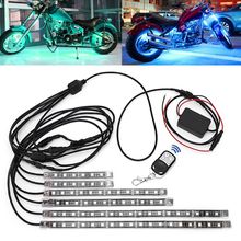 6 Pcs Motorcycle decoration 5050 SMD Strip Flexible RGB Flashing Light LED With Remote Control For Motorcycle Deco light 2024 - buy cheap