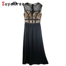 Women Floor-Length Dresses Sexy Lace Black Maxi Dresses Party style Long Dress for Women 2022 Spring Summer 2024 - buy cheap