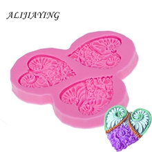 Valentine's Day gift Heart shape Love flower Silicone Mold Cake Decorating Tools chocolate fondant Baking Mold D0048 2024 - buy cheap