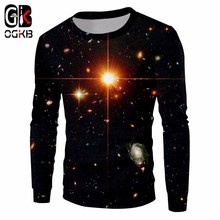 Sudaderas Unisex OGKB negro nueva moda estampado estrella 3d sudadera sudaderas con capucha para hombres/mujeres otoño cuello redondo suéteres 2024 - compra barato