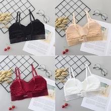 Sexy New Women Lace Beauty Back Wrapped Chest Mesh Stitching Solid Color Tube Top  Comfortable Bra 2024 - buy cheap