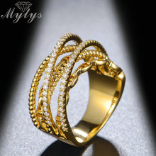 Mytys модное незаметное кольцо с многослойным дизайном, аксессуары для ювелирных изделий R1159 2024 - купить недорого