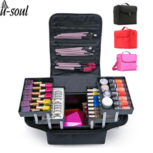 Makeup Organizer Crossbody Makeup Bags Tote Toiletry Cosmetic Bag Multilayer storage box portable pretty suitcase 2020 a10327 2024 - buy cheap