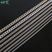 Silver/Light Gold Plated Aluminum Loop Link Twisted Curb Chains Bulk For Necklaces Bracelet DIY Jewelry Findings & Craft Making 2024 - buy cheap