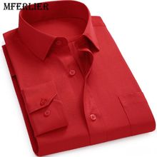 Mferier-camisas masculinas de manga longa, tamanho grande, primavera/outono, 5xl/6xl/7xl/8xl/9xl/10xl, 8 cores, plus size 2024 - compre barato