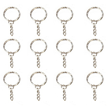 20 шт./компл., серебристая цепочка для ключей, круг 25 мм, цепочка для ключей DIY, брелок для ключей, полированный брелок, ювелирные изделия, аксессуары 2024 - купить недорого