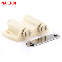 NAIERDI Double Cabinet Catches Kitchen Door Stopper Drawer Latch Soft Close Push to Open cupboard Magnetic Furniture Hardwar 2024 - buy cheap