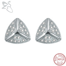 Zs-brincos femininos com design de cone curvo, prata esterlina 925, luxuoso, zircônio cúbico claro 2024 - compre barato