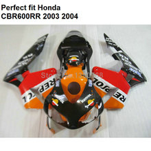 Высокое качество ABS обтекатель для Honda оранжевый черный CBR 600RR 2003 2004 03 04 обтекатели комплект CBR600RR F5 BM61 2024 - купить недорого