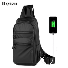 Casual Leisure Solid Chest Bag Men Teenage Boys Sling Bag Shoulder USB Charge Interface Satchel Large Crossbody Handbag 2020 2024 - buy cheap