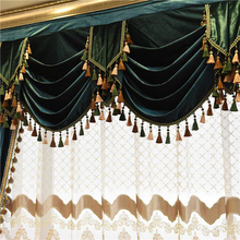 Cortinas de terciopelo italiano europeo para sala de estar, tela de lujo de Color sólido, tratamientos de cenefa, cortinas personalizadas 2024 - compra barato