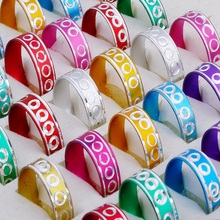 100pcs/lot Wholesale New Arrival Aluminum Rings Fashion Jewelry Women's Rings Multicolor Mix Pattern Anel Hot Sale 2024 - buy cheap