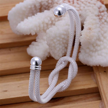 Hot Sale Silver Color Jewelry Bracelets for Women Wholesale Crystal Charms Fashion Knotted Web Bangles KN-B091 2024 - buy cheap