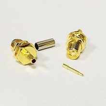 Adaptador de crimpagem fêmea rp-sma, banhado a ouro, para conector coaxial rg316 rgvertical 2024 - compre barato