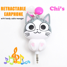 Cartoon Panda Cat Earphones 3.5mm Lovely Sweet Universal Retractable Automatic In-ear Headset For Phone MP3 MP4 Gifts Earpiece 2024 - buy cheap