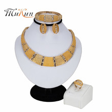 MUKUN-Conjunto de joyería nigeriana para mujer, joyería de lujo, color dorado, estilo africano, con cuentas de colores 2024 - compra barato