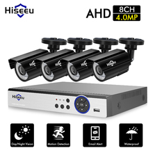 Hiseeu-sistema de cámara CCTV para exteriores, kit de videovigilancia de 4 piezas, 4MP, resistente a la intemperie, 8 canales, DVR, día/noche, bricolaje 2024 - compra barato