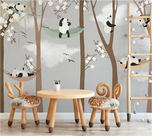 Wellyu-papel tapiz personalizado para cuarto de niños, bonito panda, sauce, flores, Fondo de TV, pared 3d 2024 - compra barato