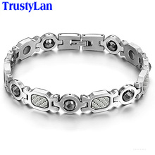 TrustyLan-pulsera magnética de acero inoxidable para hombre, brazalete con aumento de potencia saludable, joyería masculina 2024 - compra barato