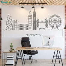 London Skyline Wall Sticker City of Art  Skyline Cityscape Capital Decals Home Decoration Self-adhesive Murals POSTER  YT1447 2024 - buy cheap