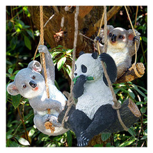 Home Garden Resin Animal Crafts Gardening Landscape Sculpture Swing Koala Panda Monkey Pig Kindergarten Tree Ornament Decoration 2024 - buy cheap