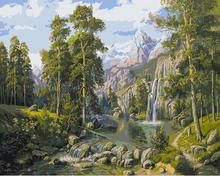 MaHuaf-W1283 mountain waterfall Painting by numbers paint canvas Wall decoration painting for living room 2024 - buy cheap