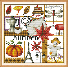 Autumn cross stitch kit 14ct 11ct count print canvas stitches embroidery DIY handmade needlework plus 2024 - buy cheap