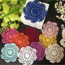 Free Shipping 50pcs/Lot DIY Wholesale Household Handmade Flower Crochet Doilies Round Cup Mat Pad 10cm Coaster Placemats 2024 - buy cheap