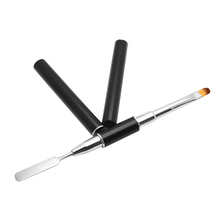 Black Dual-ended Acrylic Painting Pen Spatula Tool Liner Drawing UV Gel Brush Nail Art Tool 2024 - buy cheap