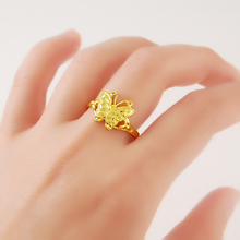 Anéis laminados de ouro 24k, joia da moda em ouro tipo borboleta e cor amarela, joias para mulheres e meninas tamanho 7/8/9/10 2024 - compre barato