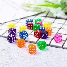 10Pcs Portable Table Games Dice 14MM Acrylic Round Corner Board Game Dice Party Gambling Game Cubes Digital Dices with Bag 2024 - buy cheap