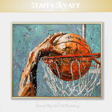 Artist Hand-painted Wall Art Slam dunk Oi Painting on Canvas Pop Fine Art Playing Basketball Slam Dunk Oil Painting for Wall Art 2024 - buy cheap