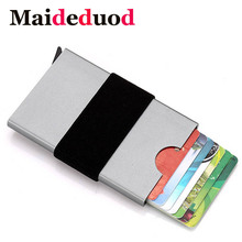 Men Aluminum Wallet With Back Pocket ID Card Holder RFID Blocking Mini Slim Metal Wallet Automatic Pop up Credit Card Coin Purse 2024 - buy cheap