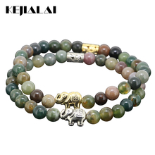 New Coming Women Bracelet,Fashion Charm Jewelry,Top Quality India  Stone Beads Bracelet,Tibetan Silver Elephant Bracelet 2024 - buy cheap