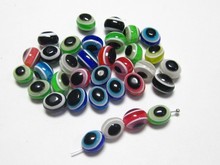100 Mixed Colour Acrylic Blue Eye Oval Beads 8X9mm 2024 - buy cheap
