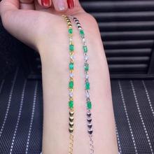 sale classic green emerald gem bracelet women silver fine jewelry white silver yellow golden color natural gem birthday gift 2024 - buy cheap